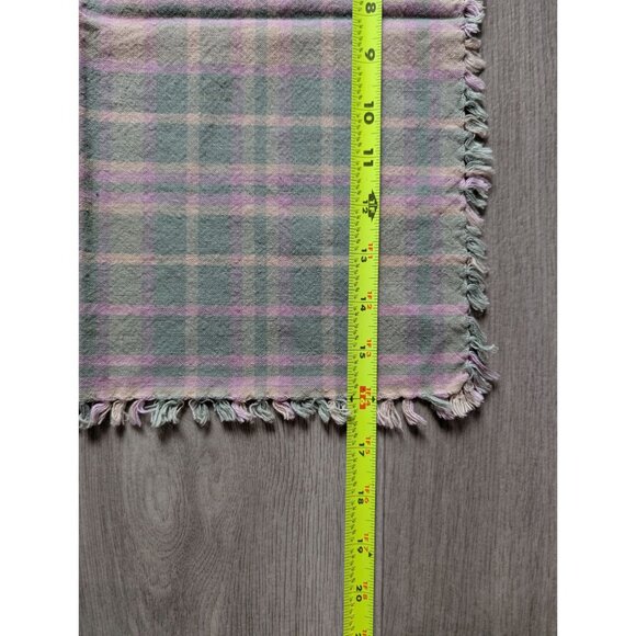 Set Of 6 Vintage Pastel Plaid Fringed Cotton Fabric Napkins 16"x16" Soft Home Dé - Picture 6 of 10